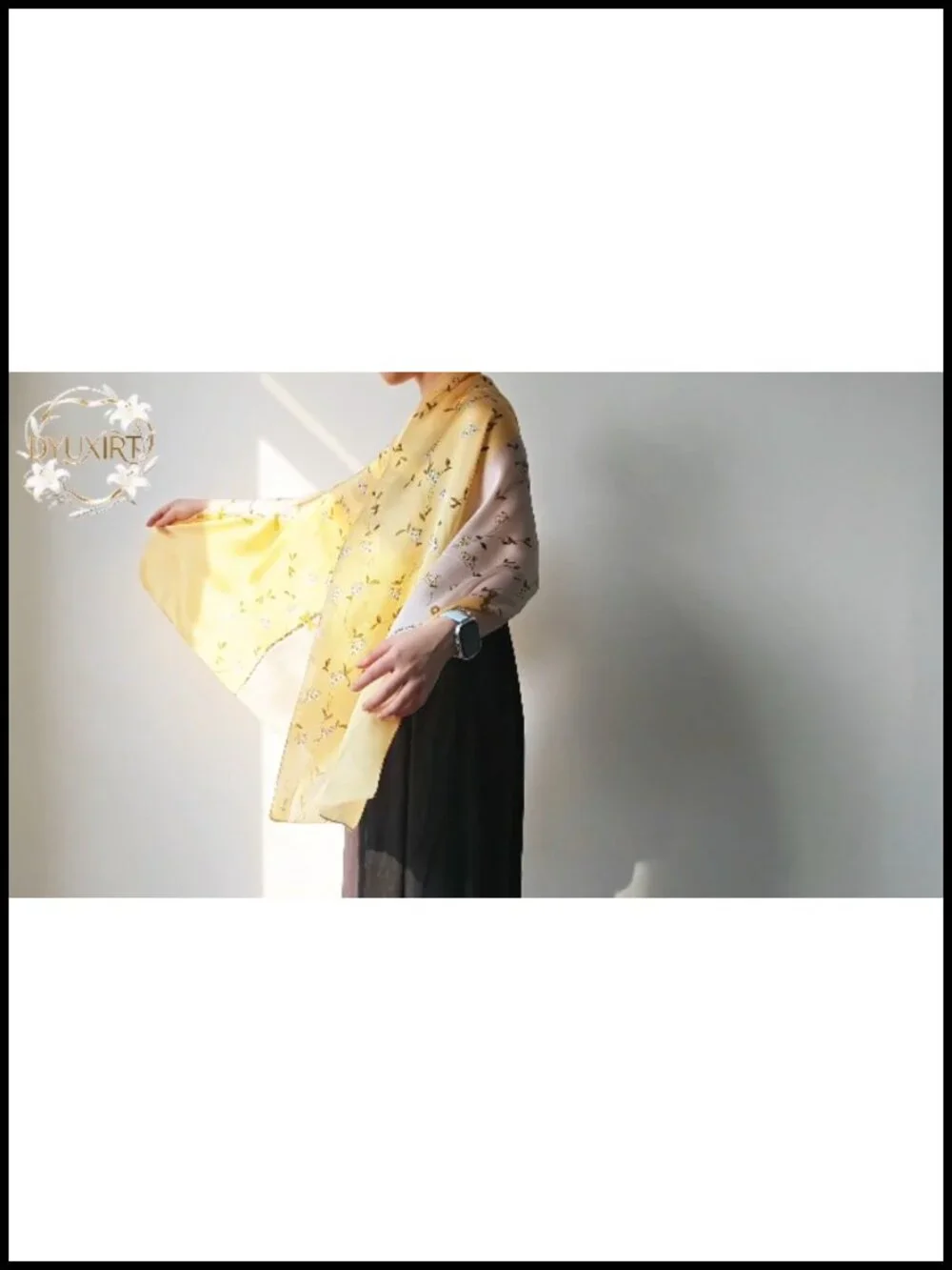 100% Mulberry Silk Oversized Shawl Wrap Fashion Scarf Featherlight Airy